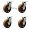 Service Caster 12'' Heavy Duty High Temp Phenolic Swivel Caster Set with 2 Swivel Locks, 4PK CRAN-SCC-KP92S1230-PHRHT-BSL-2-S-2 - alternate 1